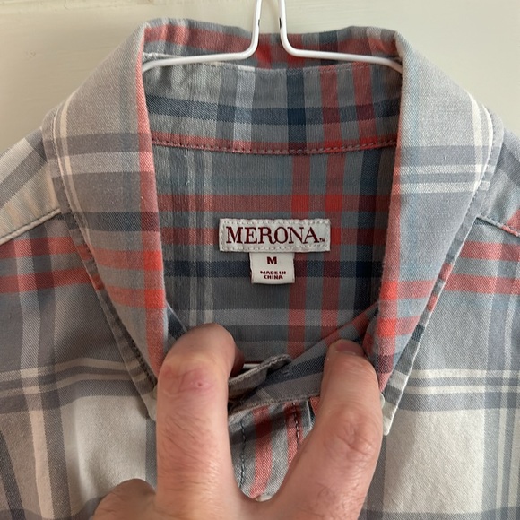 Two Swell Men’s Casual Button Down Shirt Sleeve Shirts - Madras and Gray, Sz M - Picture 3 of 7